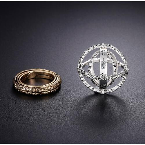 Astronomical Sphere Ball Ring Cosmic Finger Ring Couple Lover Jewelry Gifts