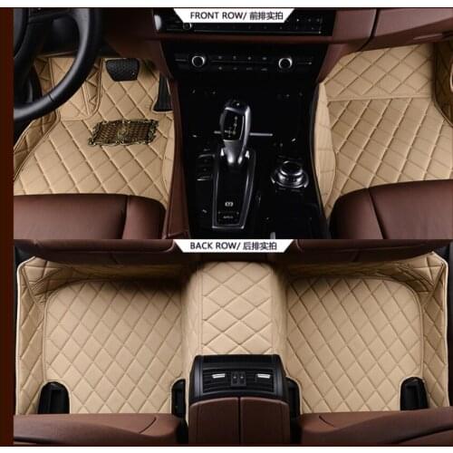 Auto Floor Mats For Audi A7 S7 RS7 2012-2018 Foot Carpets Step Mat High Quality Embroidery Leather Wire coil 2 Layer
