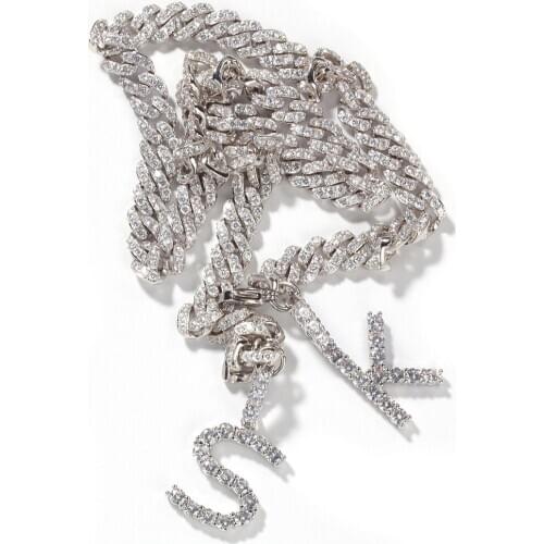 Letters Miami Cuban Link Chains Hip Hop Jewelry Iced Out Bracelet for Men Women Punk Rapper Party Gift