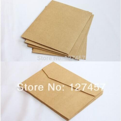 Free shipping 50pcs kraft paper blank envelope postcard / gift card envelope