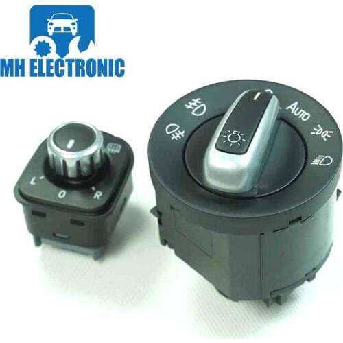 MH Electronic Lamp Headlight Side Mirror Control Adjust Knob Switch for Volkswagen Golf 5 6 Passat 5ND 959 565 A/3C8 941 431 C