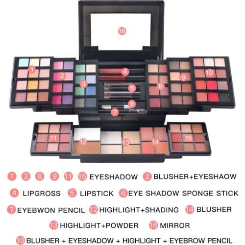 MISS ROSE Makeup Set Matte Silky Eyeshadow Palette Not Easy to Discolor Lipstick Gift Box Long Lasting Shimmer Eye Shadow TSLM2