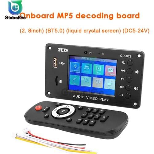MP5 Bluetooth 5.0 Decoder Board HD Video Player Car Lossless Full Format TFT Screen FM Audio Module Stereo Audio Receiver