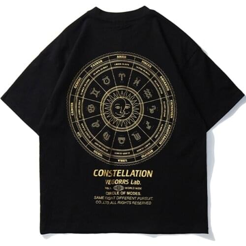 Mens Harajuku Letter Print Short-Sleeved T-Shirt 2021 Summer New Casual Chinese Style Hip-Hop Streetwear T Shirts Black Top Tee