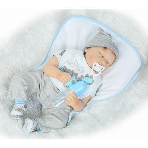 NPK 22Inch Realistic Newborn Baby Dolls Reborn Lifelike cotton Body Silicone Alive bebes reborn Handmade Toddler Dolls Toys