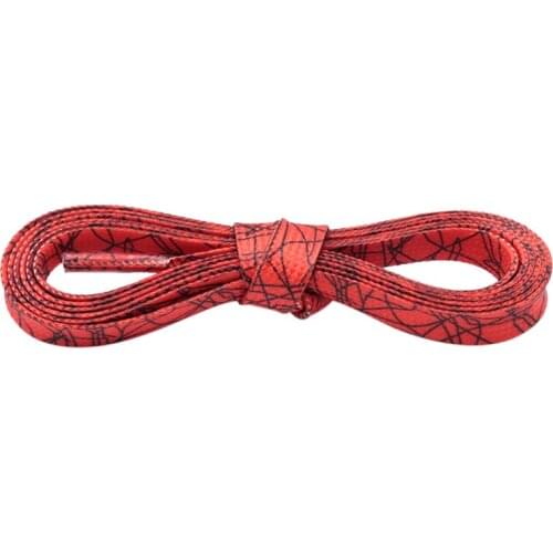 Coolstring 7MM Red Black Thunder Pattern Heat Transfer Printing Shoelace Unisex For Trendy Shoe Easy Bootslace Walking Soft Cord