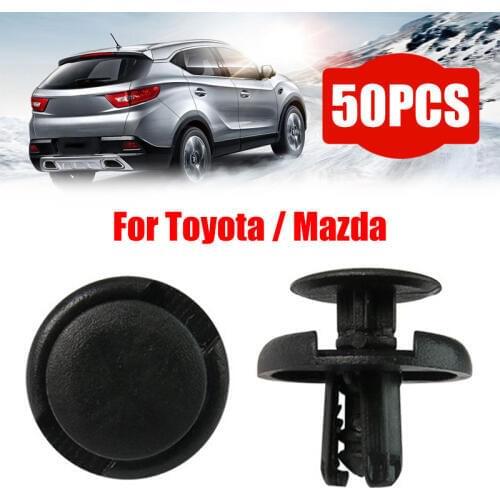 Vehemo 7mm 50pcs Buckles Rivets Trim Replaceable Hole Fastener Screws Door Fender Bumper Car Accessories for Mazda Toyota
