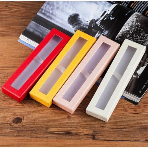 High Quality Paper Pen Pencil Case With Clear Window Box Display Boxes Wedding Gift Can be Customized LOGO