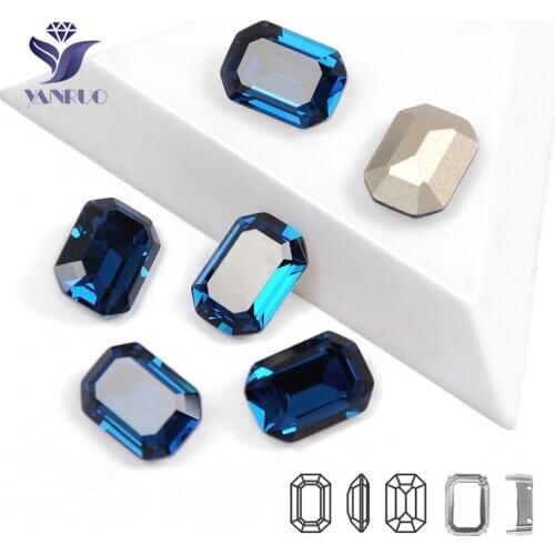YANRUO 4610 Octagon Montana Crystal Sewing Rhinestones For Manuality Sewn Stones Frame Glass Crystal Decor Wedding Dress