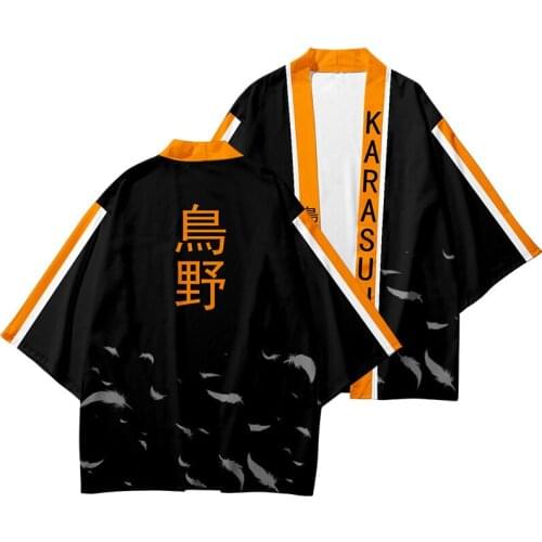 Japanese Anime Haikyuu!! Cosplay Kimonos Haori Cardigan Shirt Blouse Summer Yukata Short Sleeve Plus Size Kimono Drop Shipping