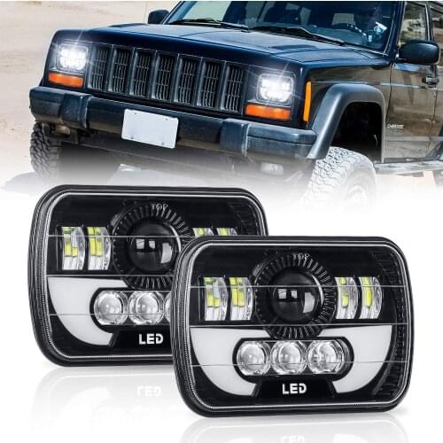 YOUSTAR 2pcs 7x6 5x7 Inch Led Headlight High Low Beam Headlamp For Jeep Cherokee XJ H6054
