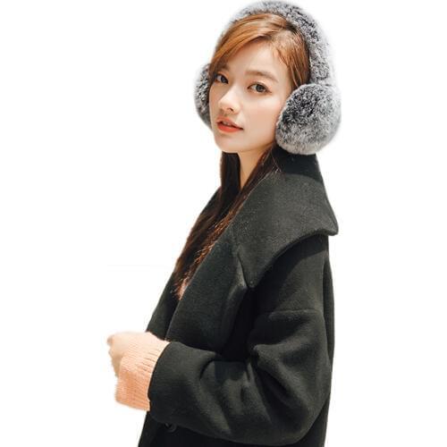 New Fur Earmuffs For Women Real Rabbit Fur Winter Warm Ear Warmers Christmas Gifts For Lovely Girls 17Colors