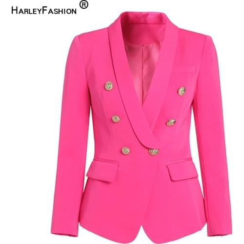 HarleyFashion Stunning Designer New Fluorescence Candy Color Street Blazer European Fall Slim Quality Female Jackets