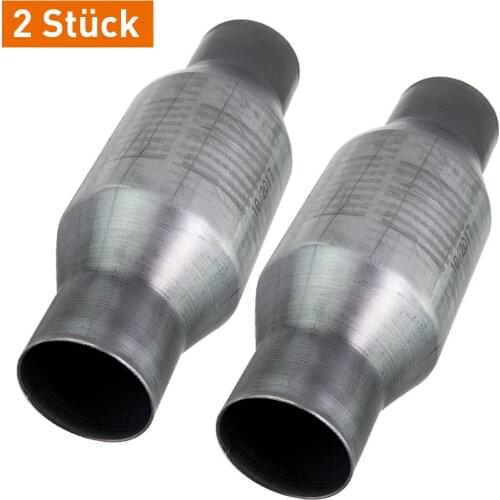 2PCS 2.5 Inch Universal High Flow Performance Stainless Catalytic Converter 1 pair