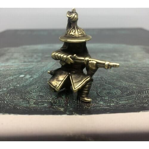 1PC Ancient Chinese Soldier Retro Brass Copper EDC Paracord Beads Umbrella Rope Cord Lanyard Pendants Knife Beads Accessories