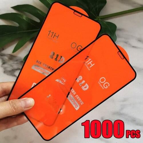 1000pc 21D Full Glue Tempered Glass Screen Protector Film For TECNO Camon 17 16 Premier Spark 7 Pro 6 GO Pova POP 5 4 3 Smart HD