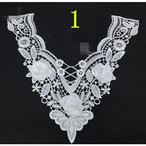 26 styles available common size polyester embroidery guipure plain white collar applique,embroidery collar,XLF170923B