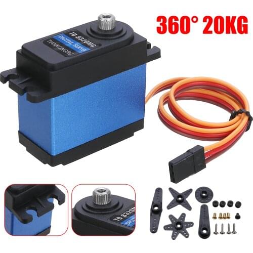 360 Degree 20KG Waterproof Metal Gear Digital RC Servo Motor Car Helicopter Boat for Remote Control Toy Parts