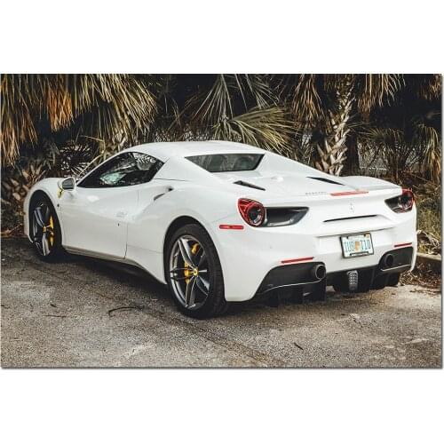 488 GTB Sports Car Wallpaper Vehicle Posters and Prints Canvas Wall Art Modern Painting for Home Decor
