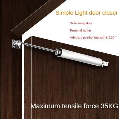 Automatic Door Closer, Adjustable Buffer Closing Device, Stop At Any Position Within 100 Degrees, Load Up To 35kg