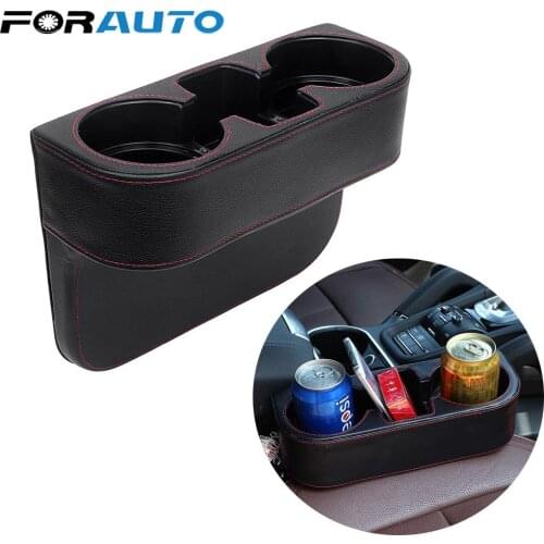FORAUTO Storage Box Car Organizer Seat Gap PU Case Pocket Car Seat Side Slit for Wallet Phone Coins Cigarette Keys Cards