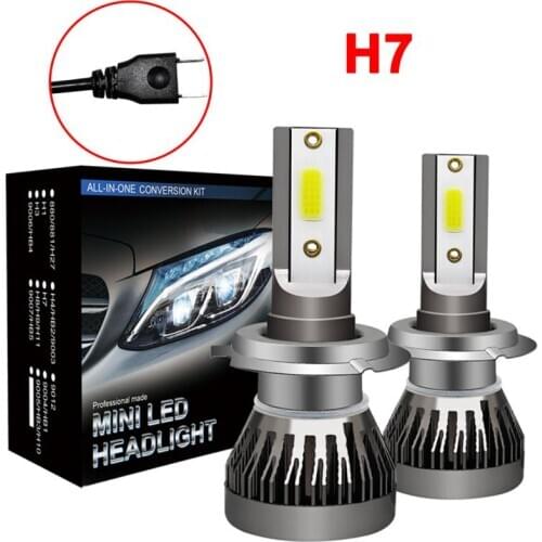 Free Shipping 2x H7 Led Headlight Bulbs H7 LED Car Lights 90W 12000LM Auto Headlamps With Box Car Accessories