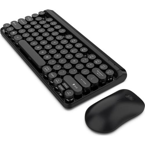 Punk retro 2.4G Wireless Keyboard and Mouse Set Mini Multimedia Combo For Laptop Mac Desktop PC TV computer HTPC Android Windows