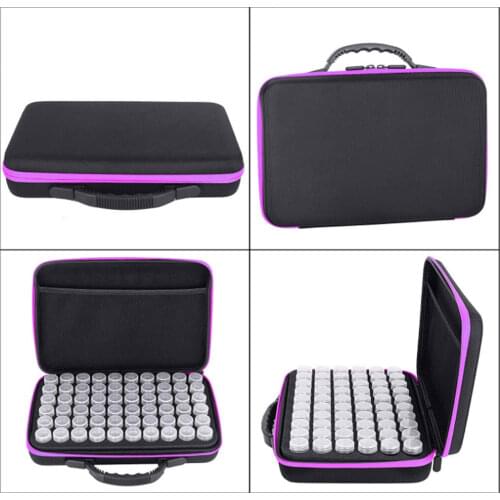 60-Slot Essential Oil Carrying Case Portable EVA Hard Shell 15ml Bottles Storage Organizer Bag for Home Travel Business Trip