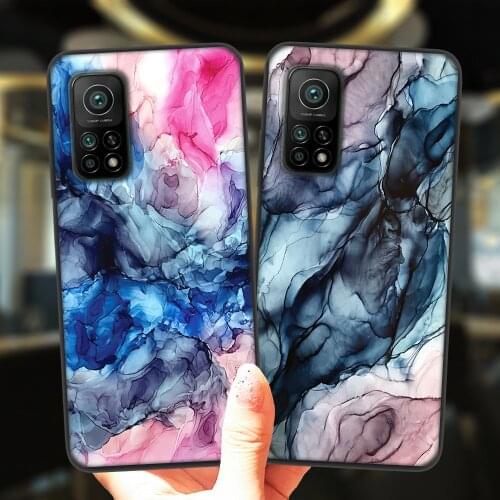 Marble Art Pattern Black Phone Case For Xiaomi Mi 10T Lite Redmi Note 9S 7 8 9 10 Note10 Pro 8T 9C Soft Silicone Back Cover