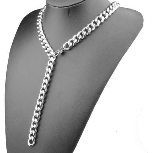 12MM Xxxtentacion Adjustable Choker Collar Tail Hip Hop Rapper Miami Cuban Link Chain Stainless Steel Necklace Mens Jewelry