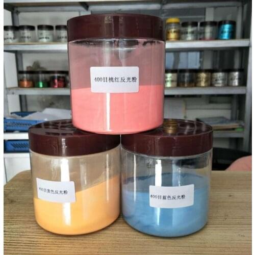 400 um Color Reflective Powder High Refraction Glass Reflected Pigment Color: Blue ,Yellow , Pink