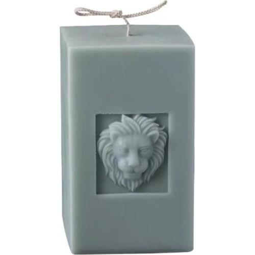 European Retro Lion Candle Mould Square Column Candle Silicone Mold Aromatherapy Gypsum Decoration DIY Soap Mold Resin Mods