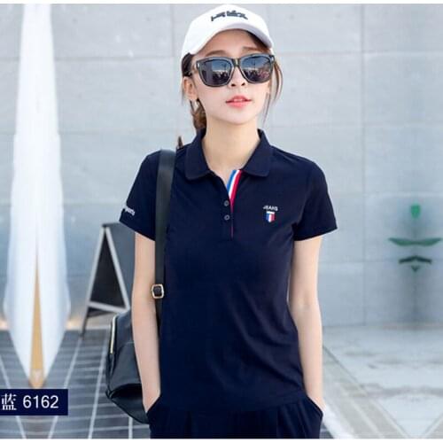 GGRIGHT 2021 Summer Fashion Embroidered Brand Polos Tops Short Sleeve Womens Polo Shirts Casual Cotton Shirts Plus Size