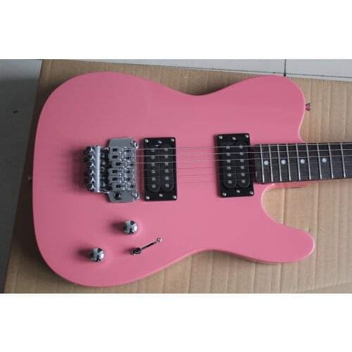 Free shipping custom 6 string guitar,pink purple guitar,tremolo bridge HH pickups,basswood body,HH pickups,chromebutton