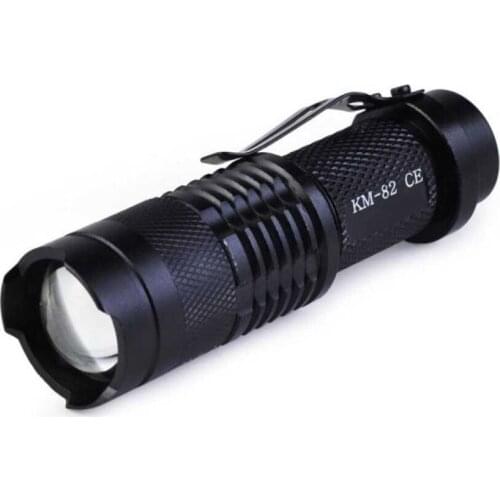 KM-82 Police Type Zoomlu Rechargeable Metal Mountain Camping Pocket Flashlight Cree Led 600 Lumens