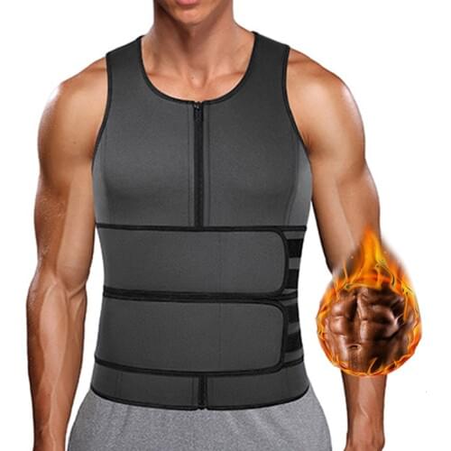 Neoprene Men Shapewear Slimming Body Shaper Waist Trainer Sweat Vest Sauna Vest for Weight Loss Tummy Fat Burner Slimming Corset