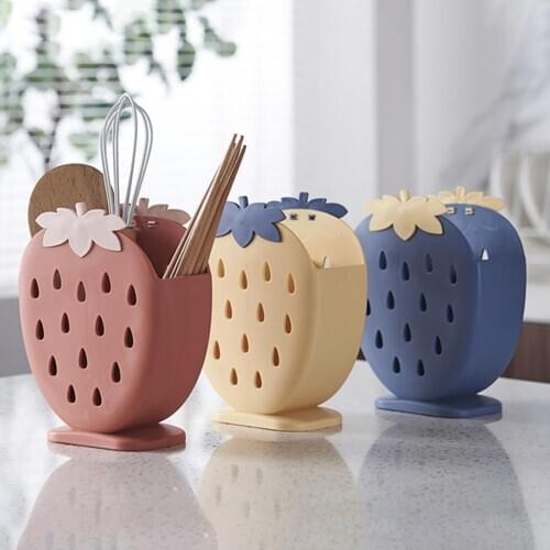 Kitchen Chopsticks Spoon Fork Storage Box Strawberry Draining Holder Container Tableware Storage Rack Shelf
