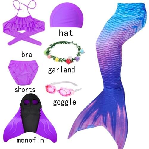 3-12years Girl Swimsuit Flipper Mermaid Tails Swimming Mermaid Tail With Fin Children Birthday Party Cosplay Costumes Swimming