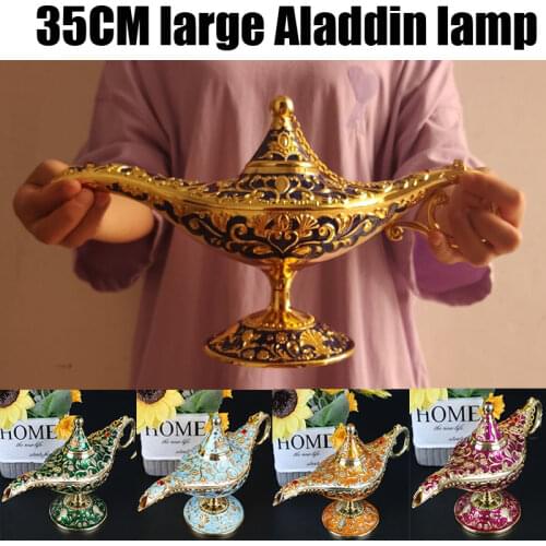 ALD03 35cm Large Aladdin Magic Lamp Decoration Home Accessories Russian Characteristics Retro Living Room Decor Ornament Modern