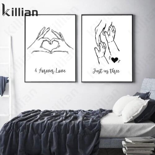 Minimalist Wall Art Canvas Love Hand Family Line Art Poster Modern Kiss Print Painting Home Decoration Picture Wall Poster Art