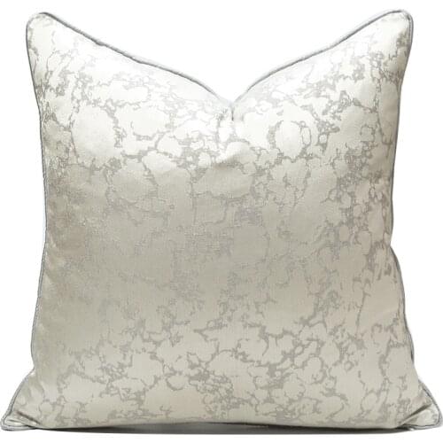 DUNXDECO Cushion Cover Decorative Pillow Case Modern Simple Classical Luxury Silver Jacquard Coussin Sofa Chair Bedding Cushion
