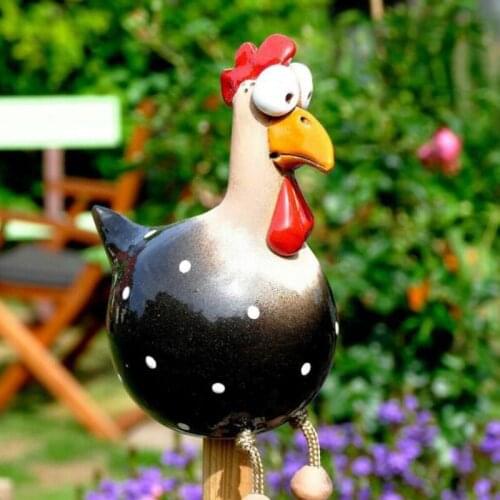 New Creative Decor Chicken Garden Plug Hen Rooster Hens Bird Edge Seater Indoor Outdoor Fun Art Garden Decoration Accessories