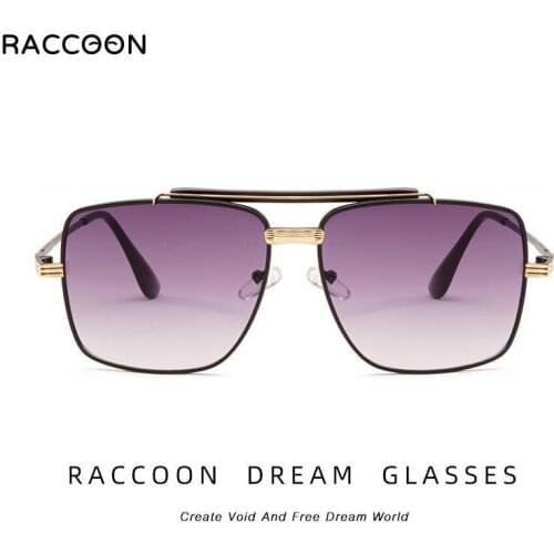 Fashion Cool Square Pilot Style Gradient Sunglasses Hood Popular Brand Design Metal Frame Sun Glasses Driving Eyeglasses Uv400