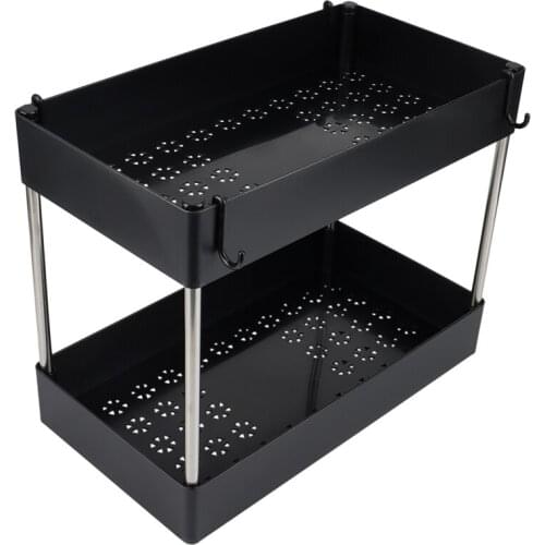 Under Sink Organizer, 2 Tier Organizer Bath Collection Baskets, Multi-Purpose Under Sink Storage for Bathroom Kitchen