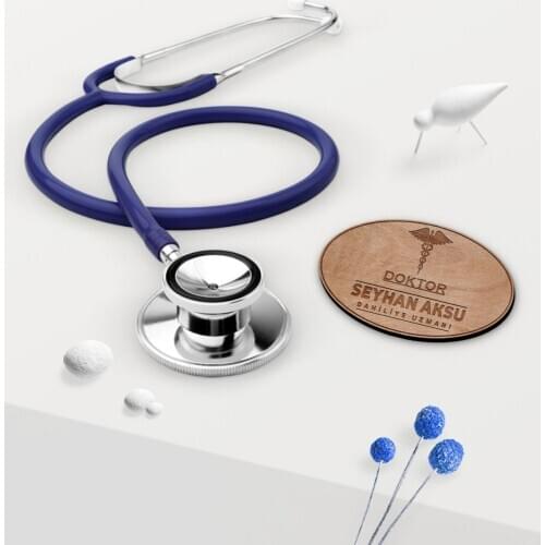 Personalized Stethoscope and Wood Collar İsimliği Set-1 Reliable Modern Simple Gift Special Design Good Quality Surprise Dear