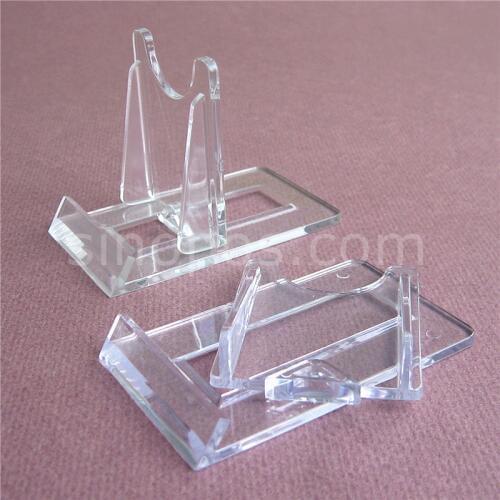 Plastic Twist Adjustable Sliding Stand Small 4x7, card coin plate cell phone jewelry display rack movable clear acrylic bracket