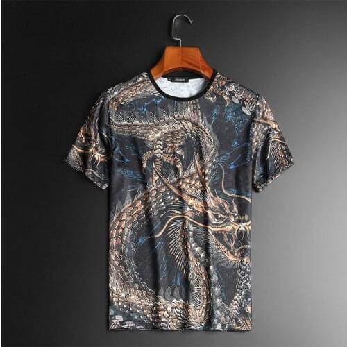 Animal Print Slim T-shirt Social Club Outfits Tshirt For 2021 Summer Men Trend Fashion Short Sleeve Casual Tee Shirt Homme