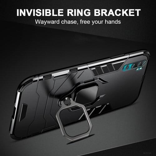 Shockproof Coque Case For Xiomi note 10 Pro Pocophone F1 Cover Case 3D Iron Man Finger Ring Armor Holder Bumper Phone Back Case