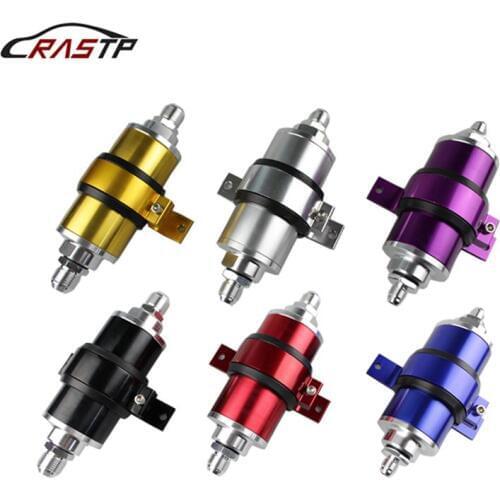 RASTP - Universal 58MM Aluminum Fuel Filter With 2pcs AN6/AN8/AN10 Adaptor Fittings With 100micron Steel Element RS-FP003