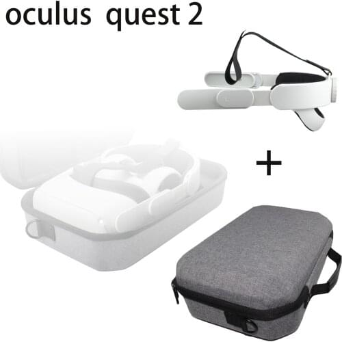 Adjustable For Oculus Quest 2 VR Head Strap Headband & Hard Handbag Case Storage Bag for Quest2 Virtual Reality